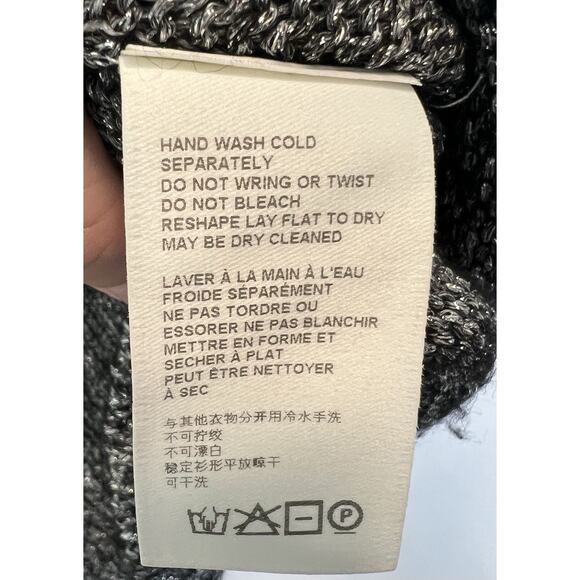 ANTHROPOLOGIE | Womens Coretta Black Silver Metallic Turtleneck Sweater- XS - Picture 5 of 5